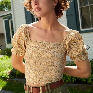 Madewell Hopewell Puff-Sleve Crop Top